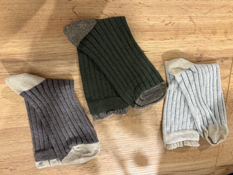 Calzini coste lurex alto