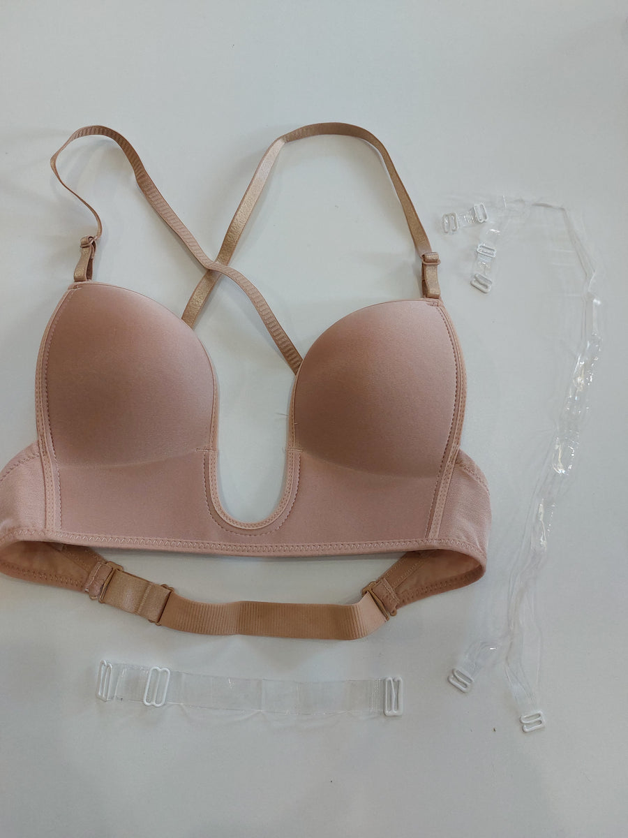 DotVol Reggiseno da donna con scollo a V, senza ferretto, Schiena DotVol Reggiseno da donna con scollo a V, senza ferretto, Schiena